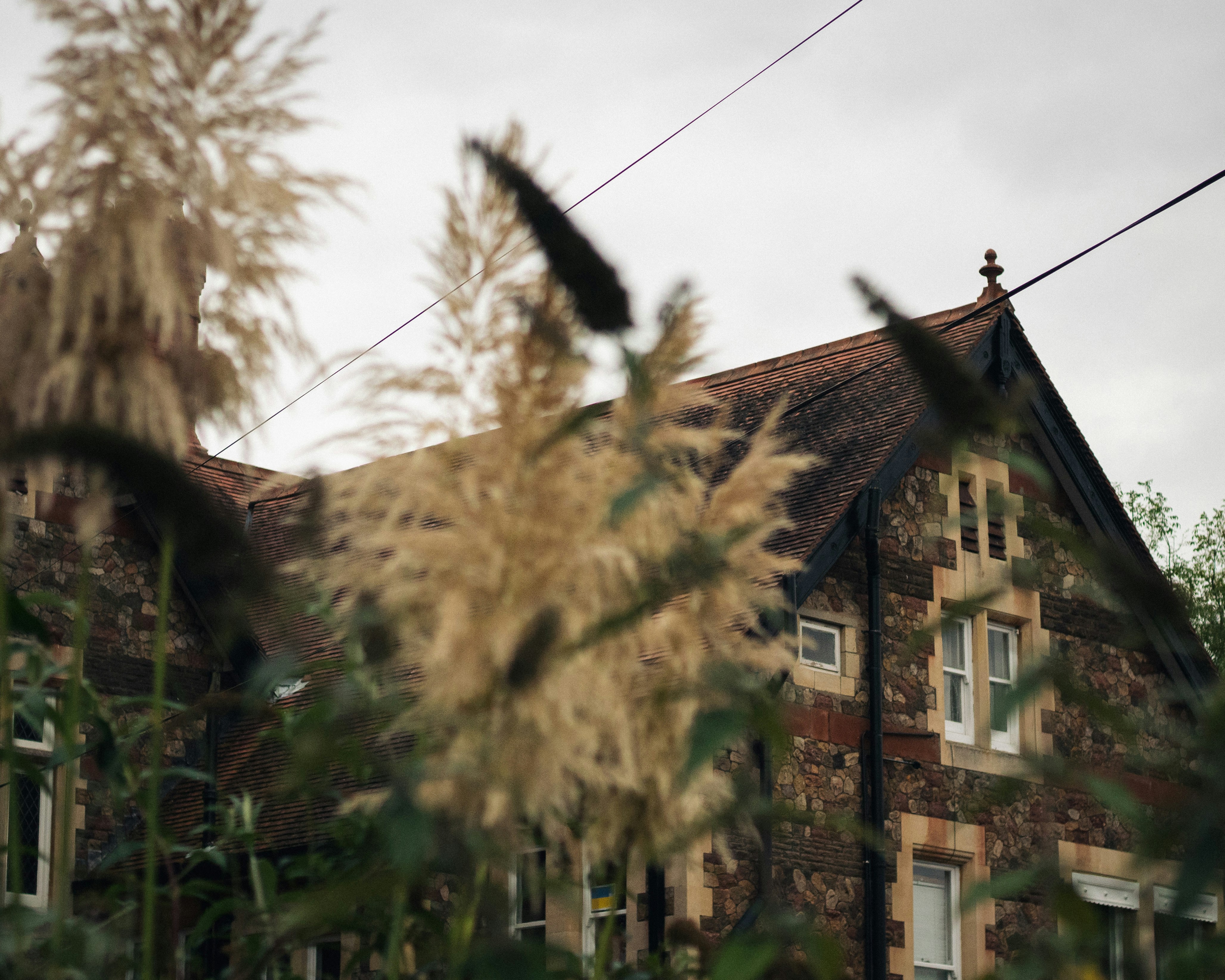 Row of traditional terraced houses in need of some modernization