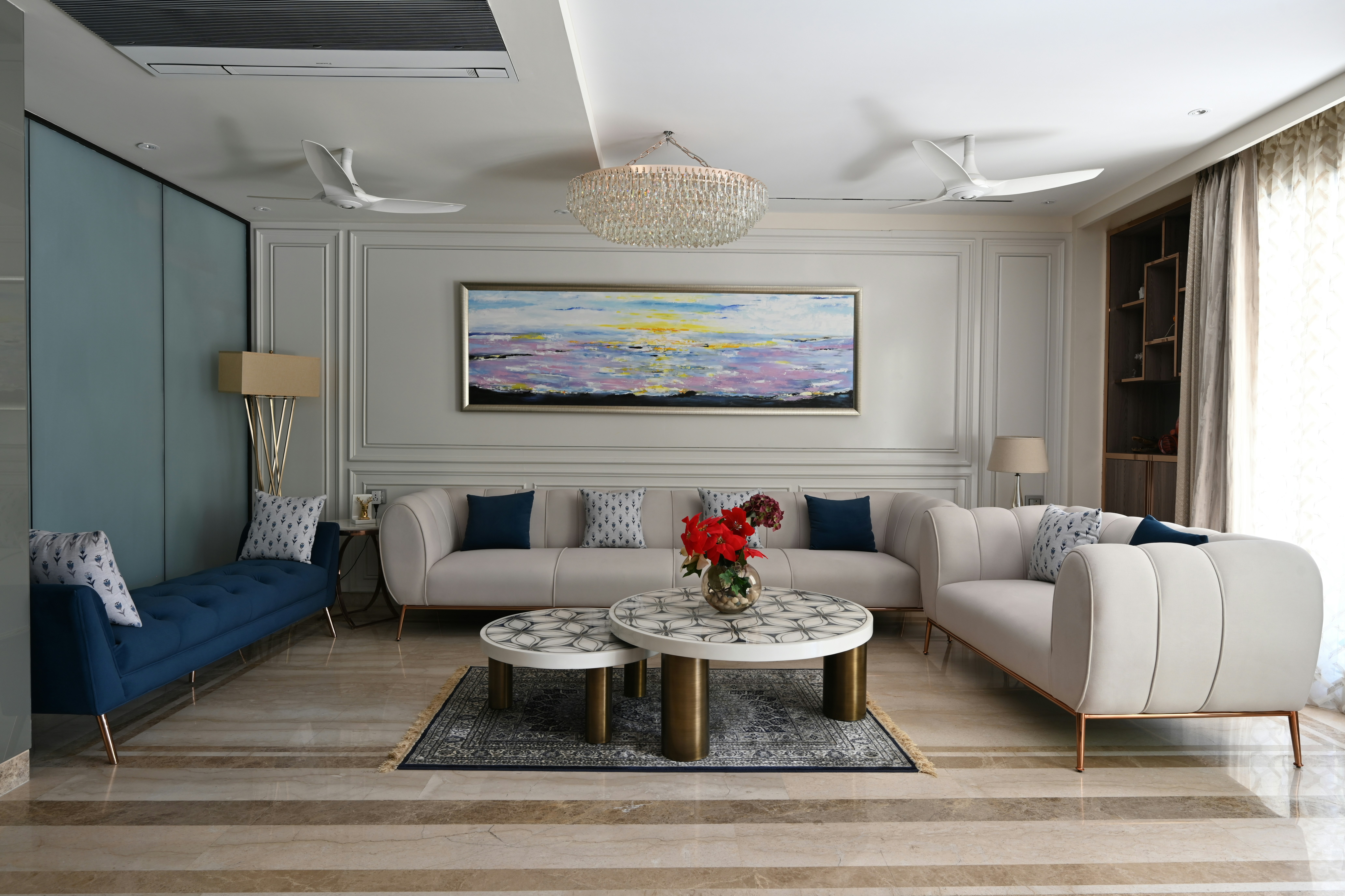 A modern luxury apartment building in Gurugram, Delhi NCR
